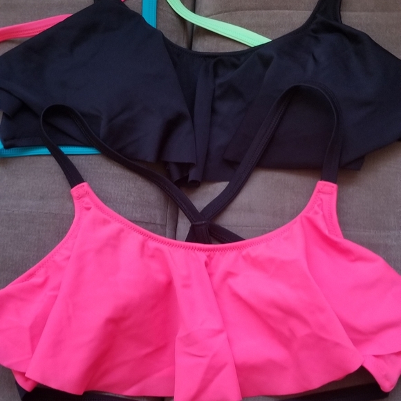 Victoria Secret Pink Black Ruffle bikini top - Picture 1 of 1